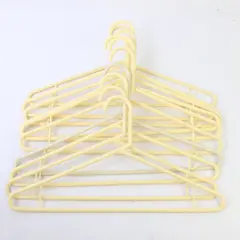 Lot of 10 Butter Yellow Plastic Clothes Hangers