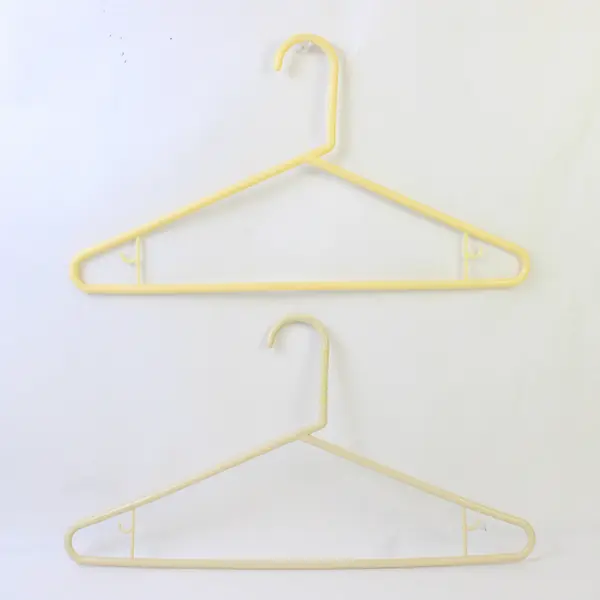 Lot of 10 Butter Yellow Plastic Clothes Hangers