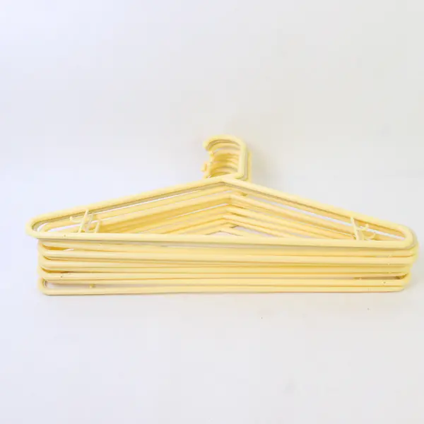 Lot of 10 Butter Yellow Plastic Clothes Hangers