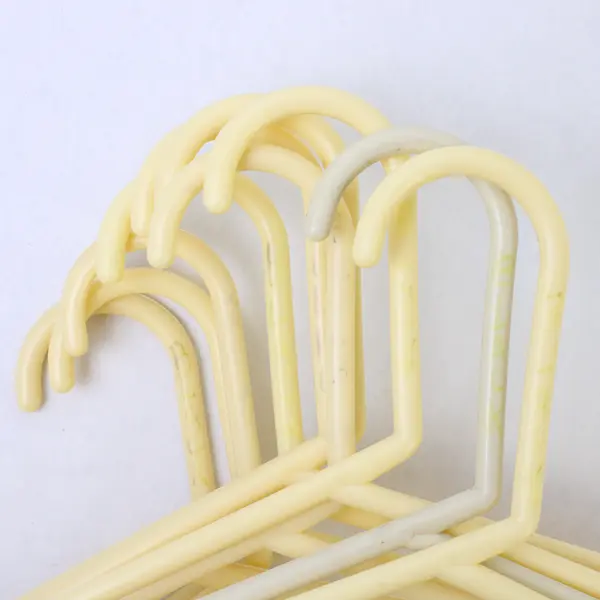 Lot of 10 Butter Yellow Plastic Clothes Hangers
