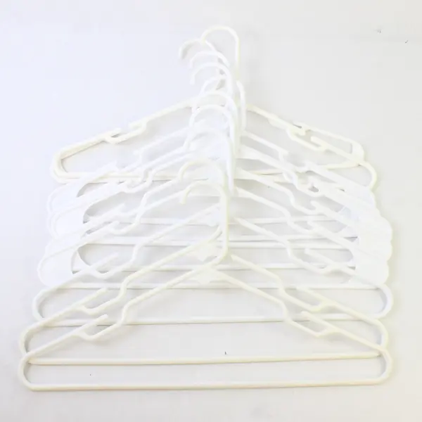 Mixed Lot of 10 Plastic White Clothes Hangers Shirts & Pants