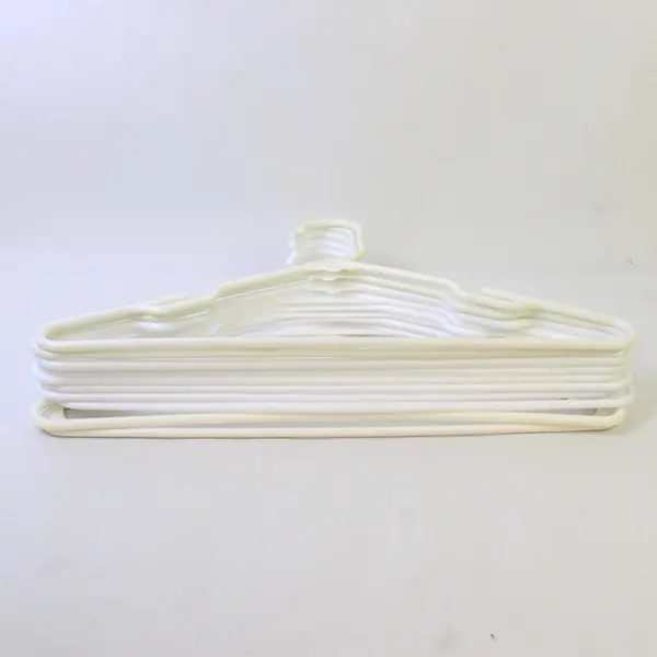 Mixed Lot of 10 Plastic White Clothes Hangers Shirts & Pants