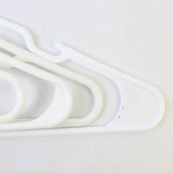 Mixed Lot of 10 Plastic White Clothes Hangers Shirts & Pants