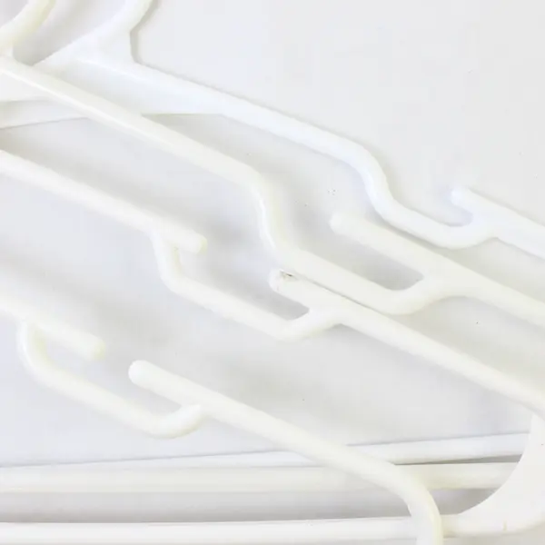 Mixed Lot of 10 Plastic White Clothes Hangers Shirts & Pants