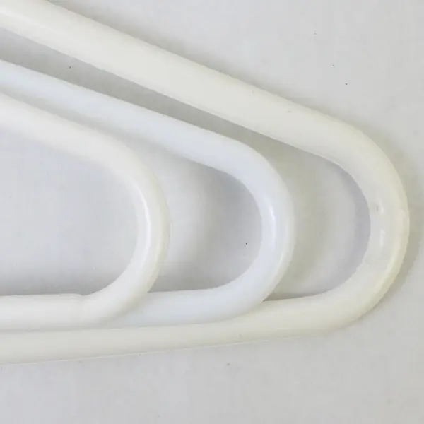 Lot of 10 Plastic White Clothes Hangers Shirts & Pants