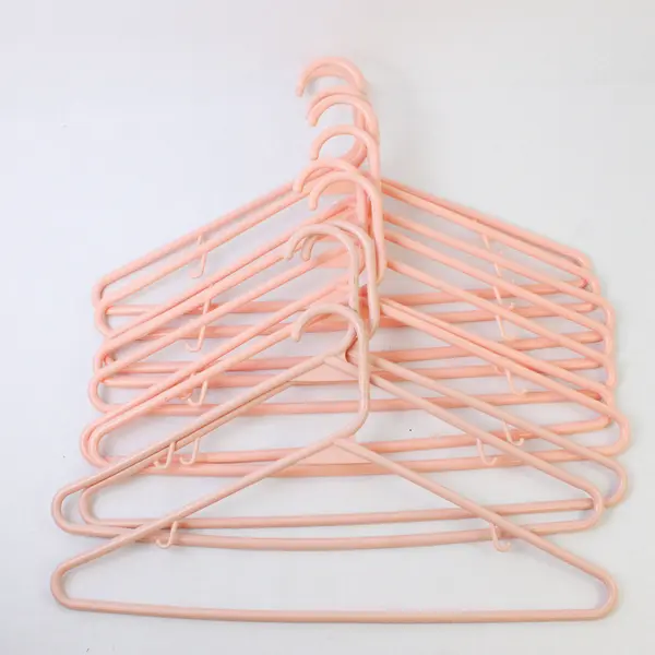 Lot of 10 Light Pink Plastic Clothes Hangers Shirts and Pants