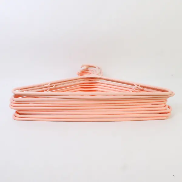 Lot of 10 Light Pink Plastic Clothes Hangers Shirts and Pants