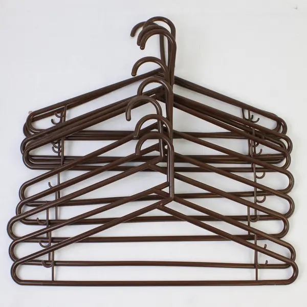 Lot of 10 Brown Plastic Clothes Hangers Shirts and Pants