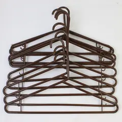 Lot of 10 Brown Plastic Clothes Hangers Shirts and Pants