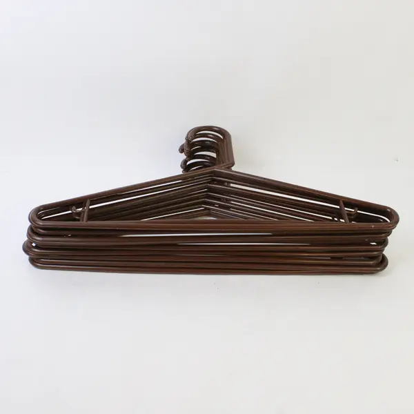 Lot of 10 Brown Plastic Clothes Hangers Shirts and Pants