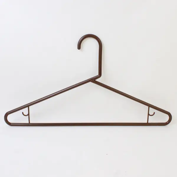 Lot of 10 Brown Plastic Clothes Hangers Shirts and Pants