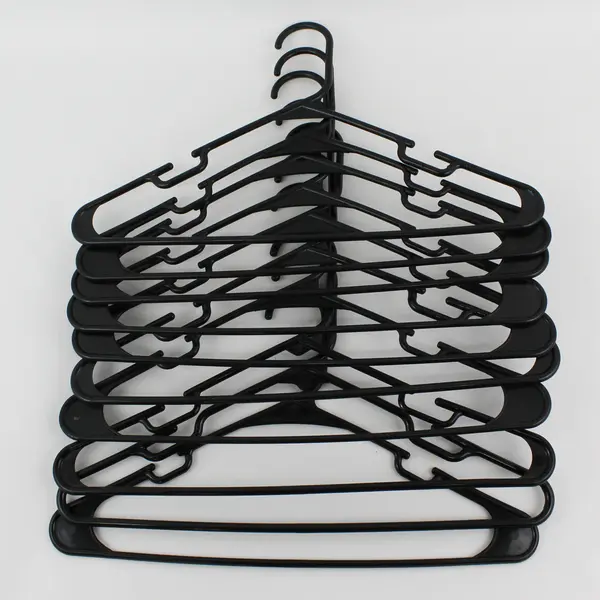 Mixed Lot of 10 Black Plastic Clothes Hangers Shirts & Pants