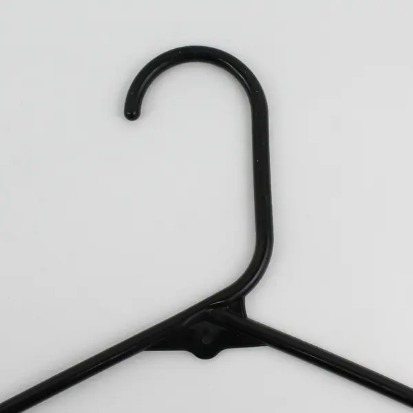 Lot of 11 Black Plastic Clothes Hangers Shirts & Pants