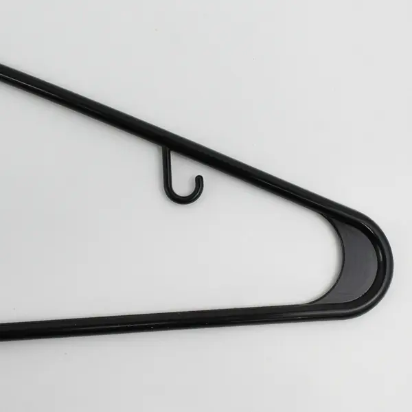 Lot of 11 Black Plastic Clothes Hangers Shirts & Pants