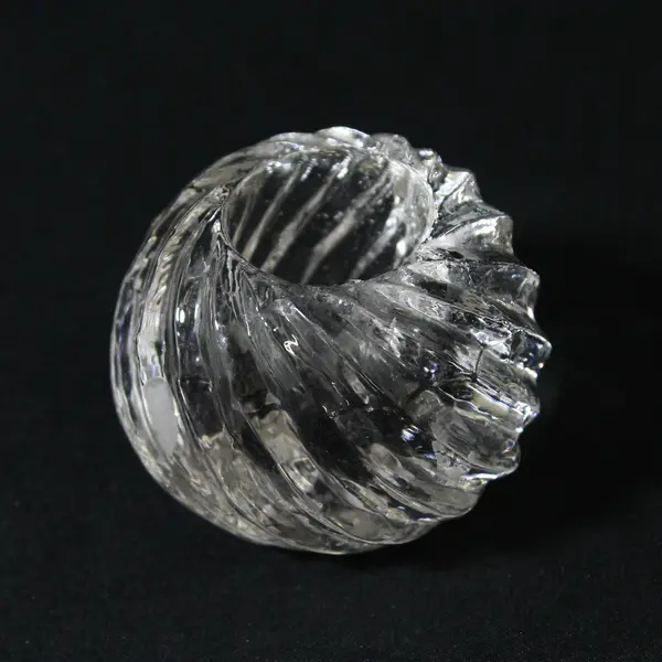Vintage Crystal Spiral Swirl Taper Candle Holders 1.5" Ball