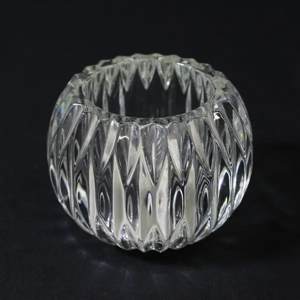 Indiana Glass Diamond Point Votive Candle Holder Clear Pressed 3.5in