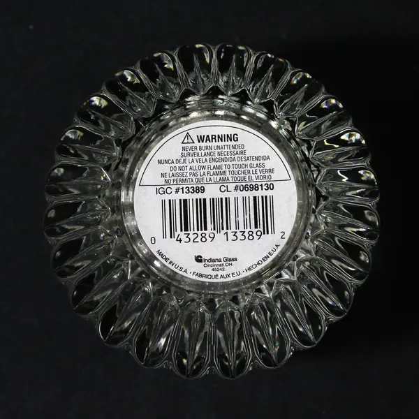 Indiana Glass Diamond Point Votive Candle Holder Clear Pressed 3.5in