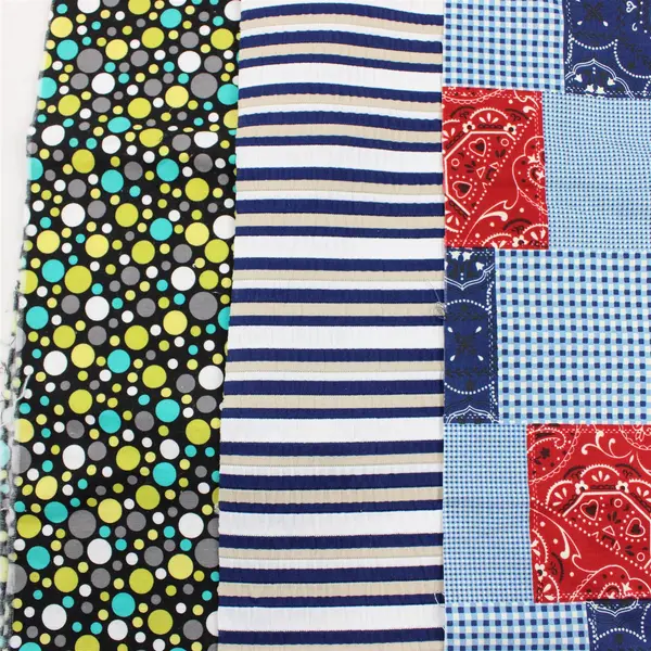 Mixed Lot of 10 Blue Multicolor Fabric Scraps DIY Quilting Crafting
