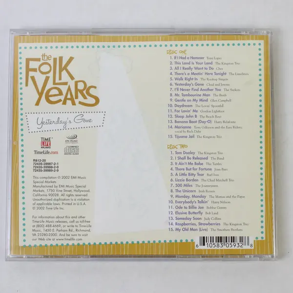 The Folk Years Yesterday's Gone 2 CD Set Various Artists Bob Dylan Paul Simon