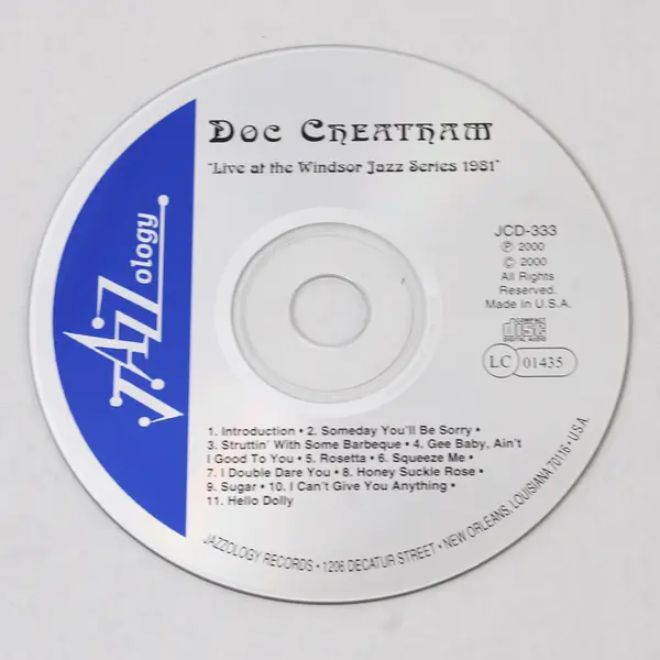 Doc Cheatham "Live at the Windsor Jazz Series 1981"  CD 2000 Jazzology