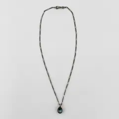 Vintage Napier Blue Rhinestone Silver-Tone Pendant Necklace 18"