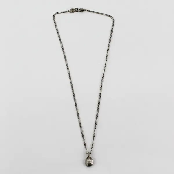 Vintage Napier Blue Rhinestone Silver-Tone Pendant Necklace 18"