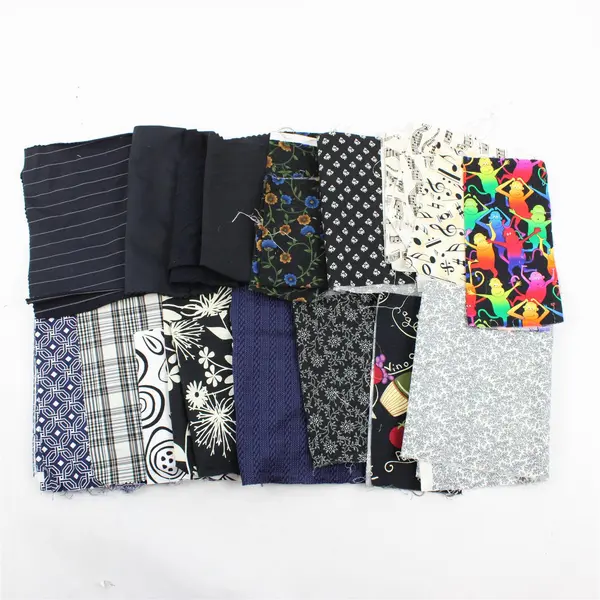 Mixed Lot of 21 Fabric Scraps Various Patterns DIY Quilting Crafting