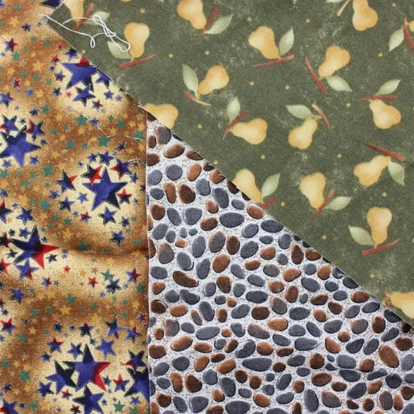 Mixed Lot of 8 Brown Pink Green Fabric Scraps DIY Quilting Crafting