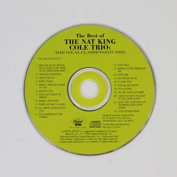 The Best of the Nat King Cole Trio: The Vocal Classics (1947-1950) CD 1996