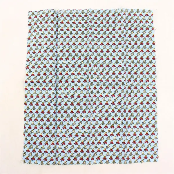 Mixed Lot of 14 Blue & Multicolor Fabric Scraps DIY Quilting Crafting