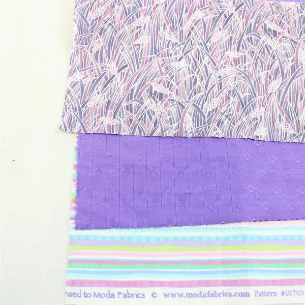 Mixed Lot of 11 Purple Multicolor Fabric Scraps DIY Quilting Crafting