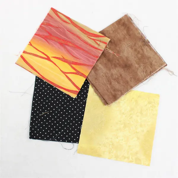 Mixed Lot of 44 Red Orange & Yellow Fabric Scraps DIY Quilting Crafting