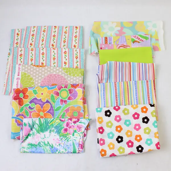 Mixed Lot of 11 Multicolor Springtime Fabric Scraps DIY Quilting Crafting