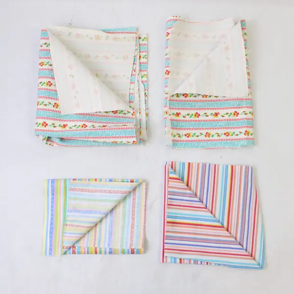 Mixed Lot of 11 Multicolor Springtime Fabric Scraps DIY Quilting Crafting