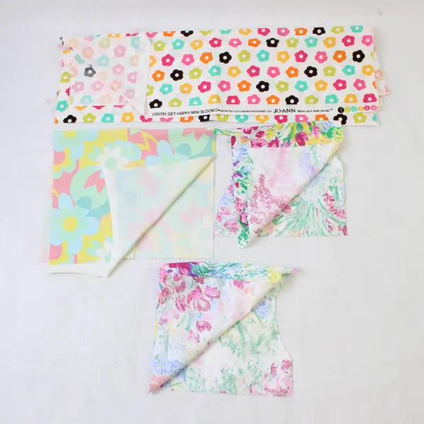 Mixed Lot of 11 Multicolor Springtime Fabric Scraps DIY Quilting Crafting