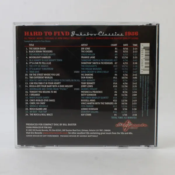 Hard To Find Jukebox Classics 1956 Featuring Various Artists CD 2007