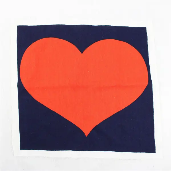 Lot of 4 Red and Navy Heart Fabric Pieces 12" x 13" DIY Sewing Crafts