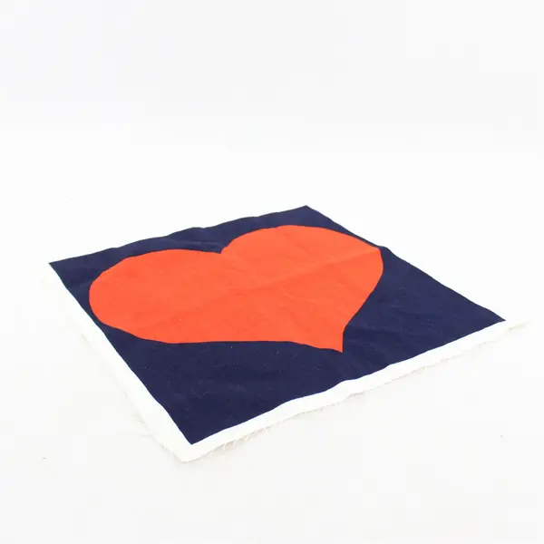 Lot of 4 Red and Navy Heart Fabric Pieces 12" x 13" DIY Sewing Crafts