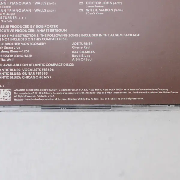 Atlantic Blues: Piano, Various Artists Atlantic CD 1986