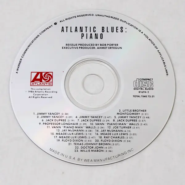 Atlantic Blues: Piano, Various Artists Atlantic CD 1986