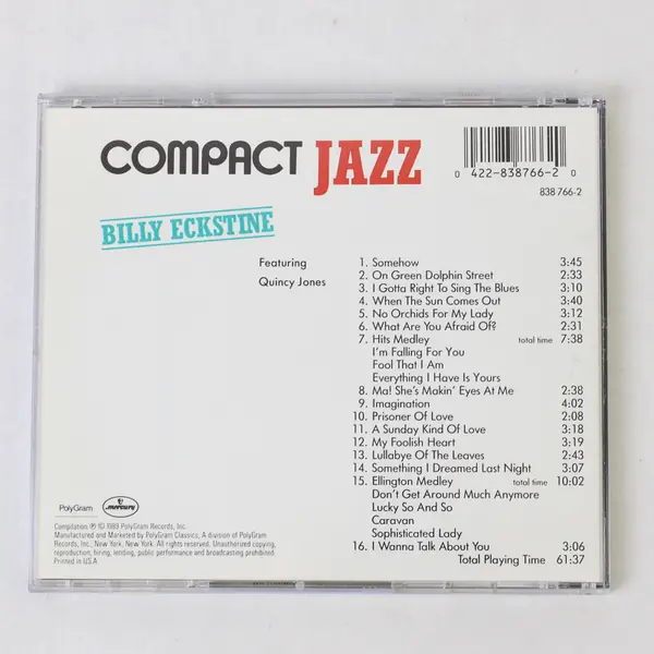 Billy Eckstine with Quincy Jones Compact Jazz CD 1989