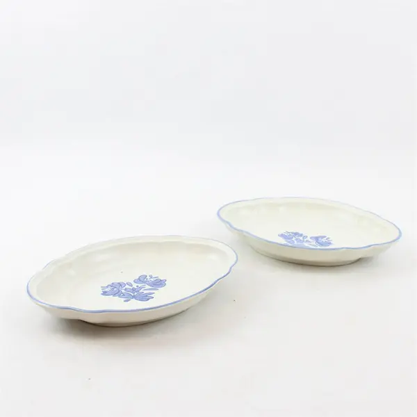 Set of 2 Pfaltzgraff Yorktowne Oval Stoneware Relish Dishes 8"