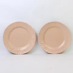 Set of 2 VTG Franciscan Coronado Beige Coral Matte Luncheon Plates 9-3/8"