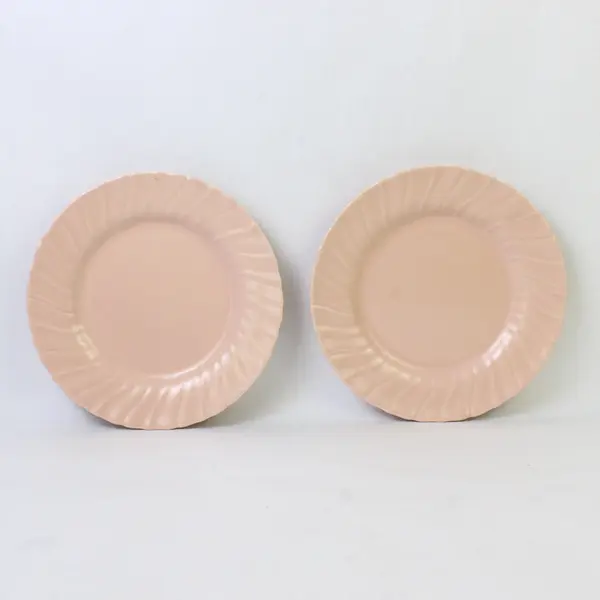 Set of 2 VTG Franciscan Coronado Beige Coral Matte Salad Plates 8-1/8"