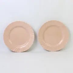 Set of 2 VTG Franciscan Coronado Beige Coral Matte Salad Plates 8-1/8"