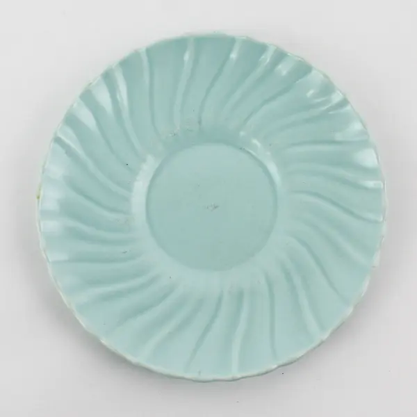 Set of 3 Franciscan Ware Coronado Fruit Dessert Saucer Plates Aqua Coral Swirl 