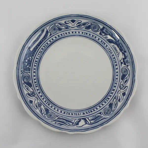 Syracuse China Liberty Blue White Dinner Plate Restaurant Ware  10 Inch 
