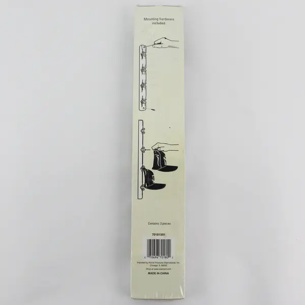 Set of 2 Plastic Wall Rack Hat Cap Belt Organizer 8 Hooks Sealed New