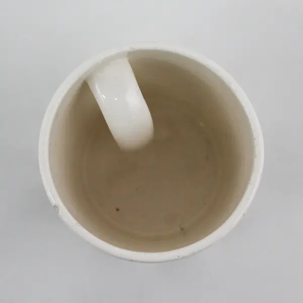 Vintage Novelty Polish Mug with Inside Handle White Ceramic Mug