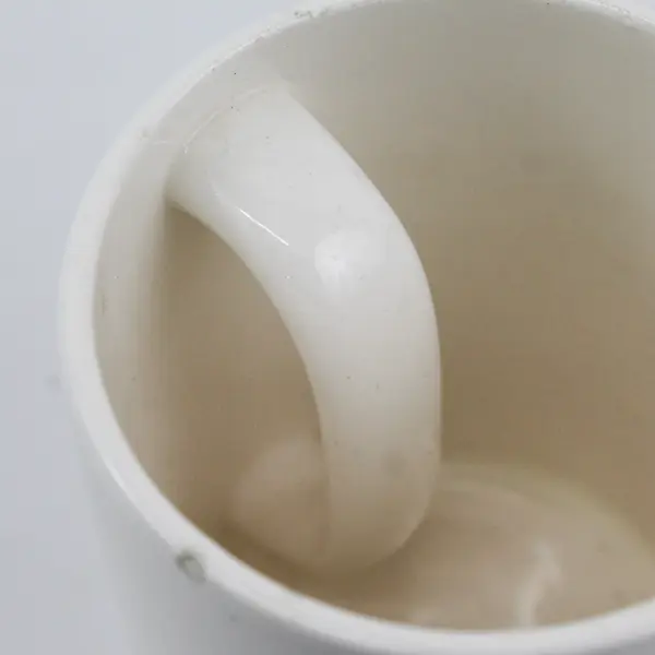 Vintage Novelty Polish Mug with Inside Handle White Ceramic Mug